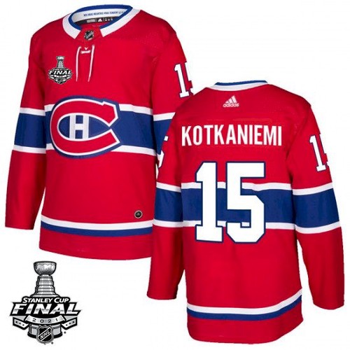 Men's Montreal Canadiens #15 Jesperi Kotkaniemi 2021 Red  Stanley Cup Final Stitched Jersey